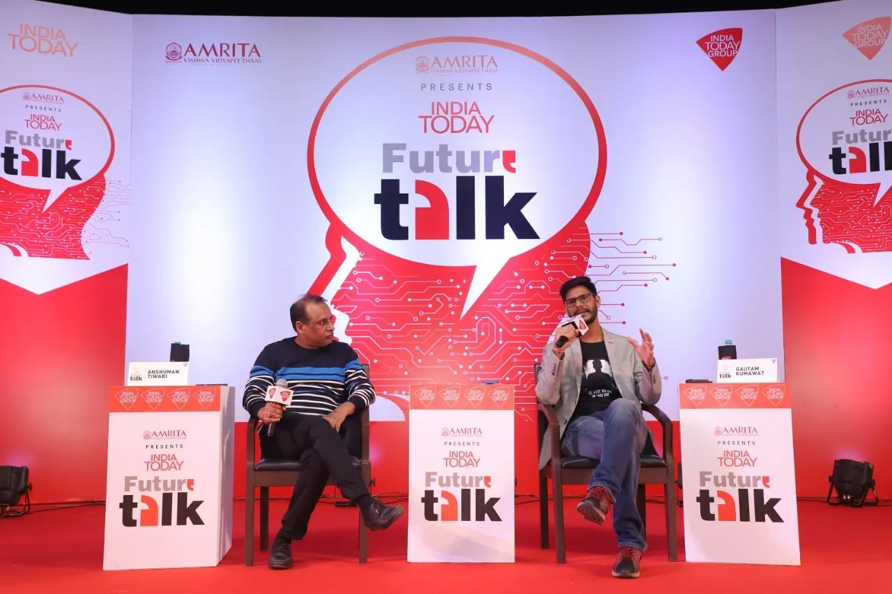 Gautam Kumawat on the India Today Future Talk panel, name card visible